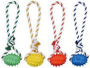 ``PILKA na sznurku``Zabawka dla psa Rugbyball z naturalnej gumy